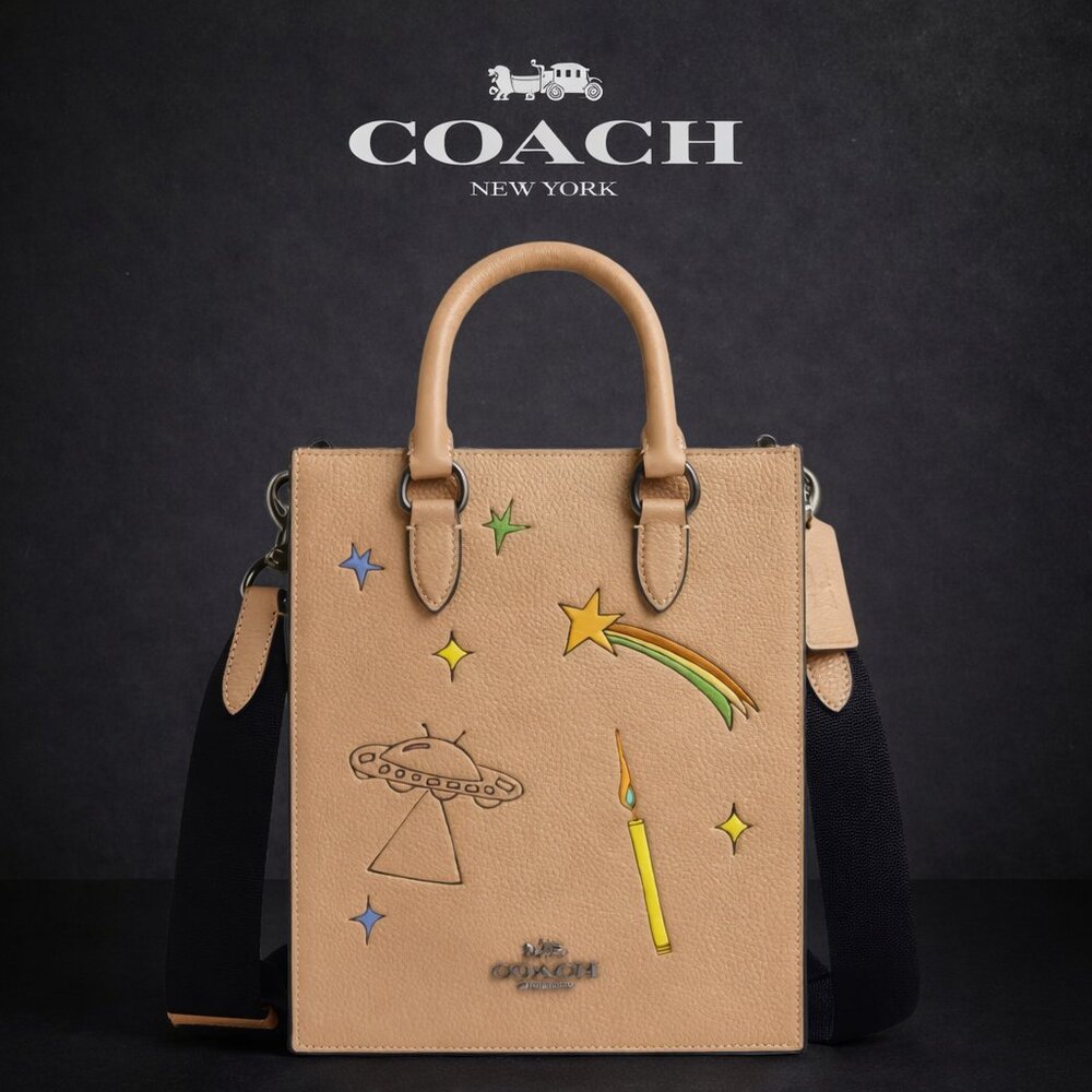NWT COACH Coach X Observed By Us Dylan Leather Tote Bag Purse Spaceship